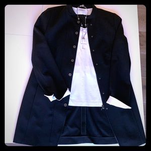 Akris lined 2 tone long jacket